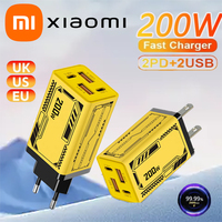 Xiaomi 200W 4 Ports 2USB+2PD Charger Quick Charge EU/US/UK USB-C QC 3.0 Plug Charger Adapter For iPhone Xiaomi Samsung 2025 New