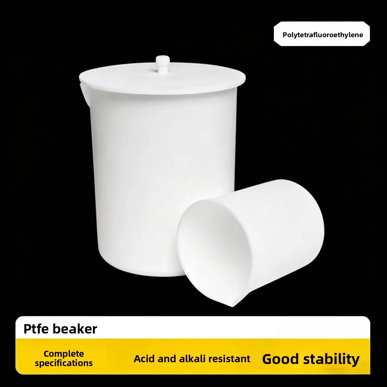 Laboratory PTFE Beaker, Heat Resistant, Acid & Alkali Resistant, Corrosion Resistant, F4 Teflon Beaker, 30/50/100/200/500/2000ml