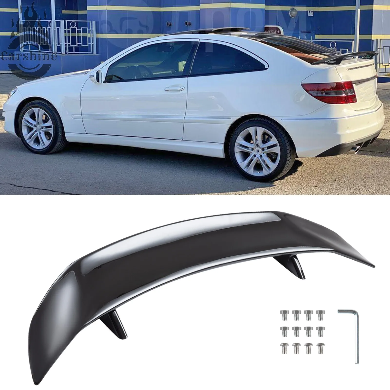 

47" Rear Trunk Spoiler Wing Lip Gloss Black For Mercedes Benz CLC200 2003