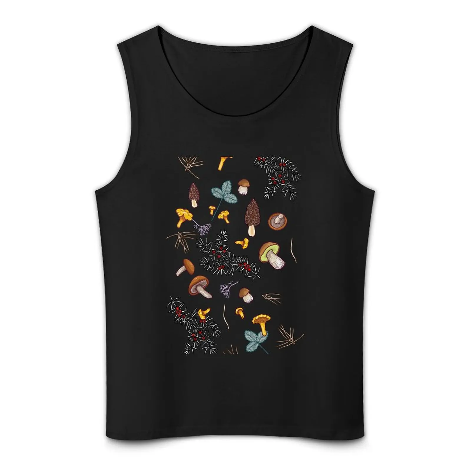 Dark wild forest mushrots Tank Top, camisetas deportivas para hombre, camisa deportiva