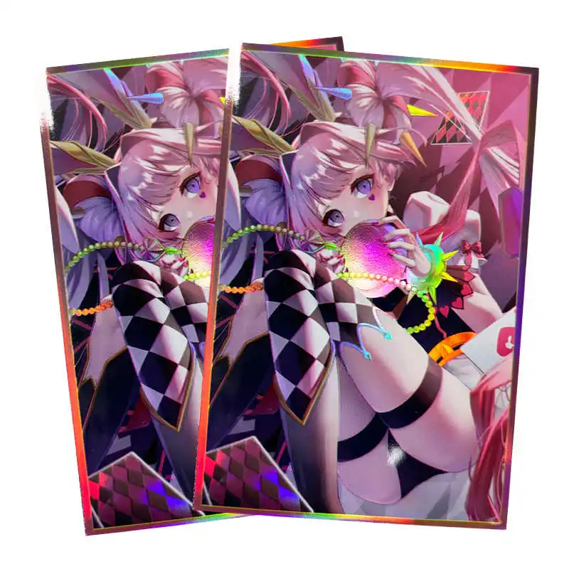 60Pcs/set 63x90mm Diy Self Made Yu-Gi-Oh! Cheshire Cat Card Sleeves Ygo! Color Flash Card Protective Cover Anime Cards Gift Toys