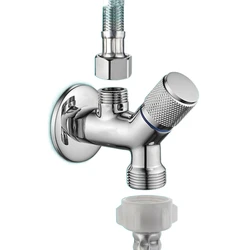 One In Two Out Three Way Copper Angle Valve Four-points Washing Machine Faucet Double Outlet Six-points Dishwasher Angle Valve