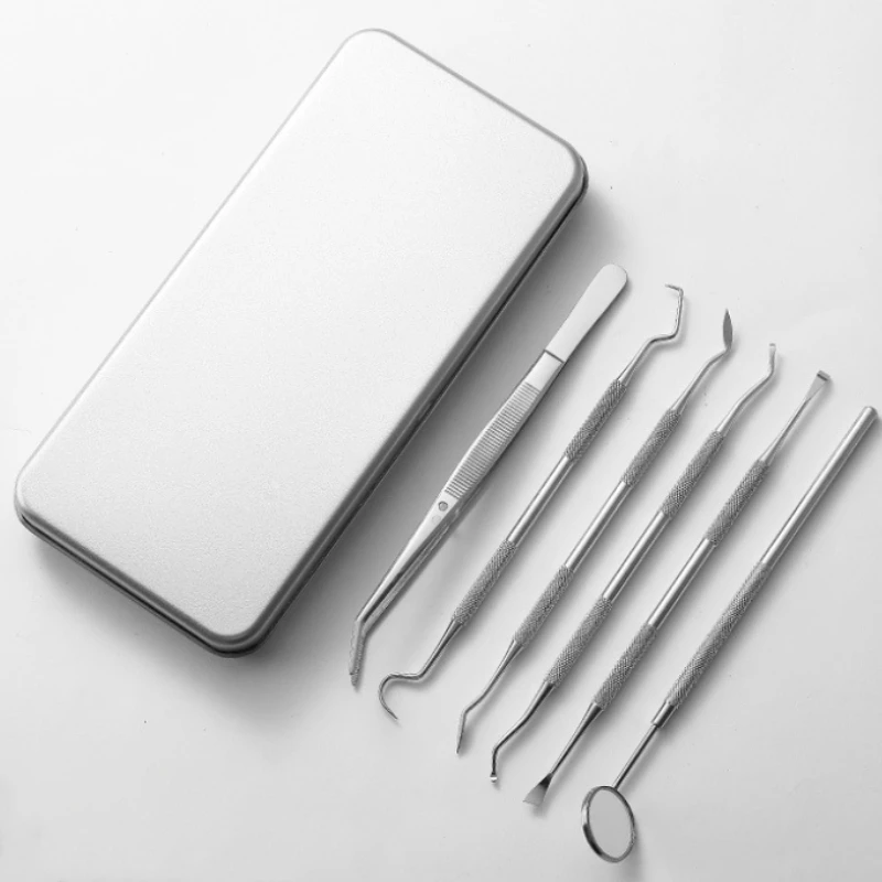 

2 x 6pcs/Set Dentist Prepared Tool Box Stainless Steel Dental Mirror Probe Tweezer Dentristry Care Laboratory Equipment