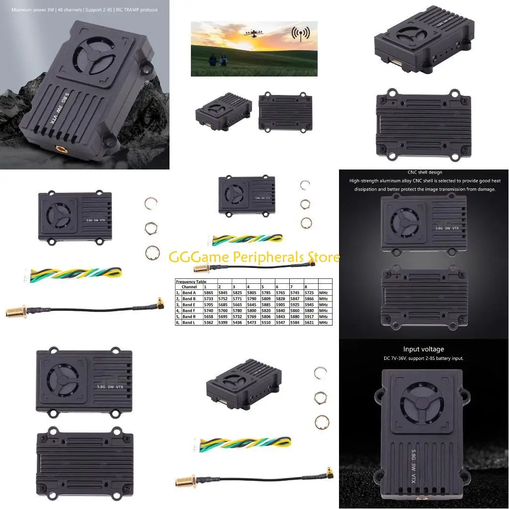 

U55B 5.8GHz 3W Powerful Video Transmission Module 48Channel Video Transmitter for Competitive Flying and Exploration