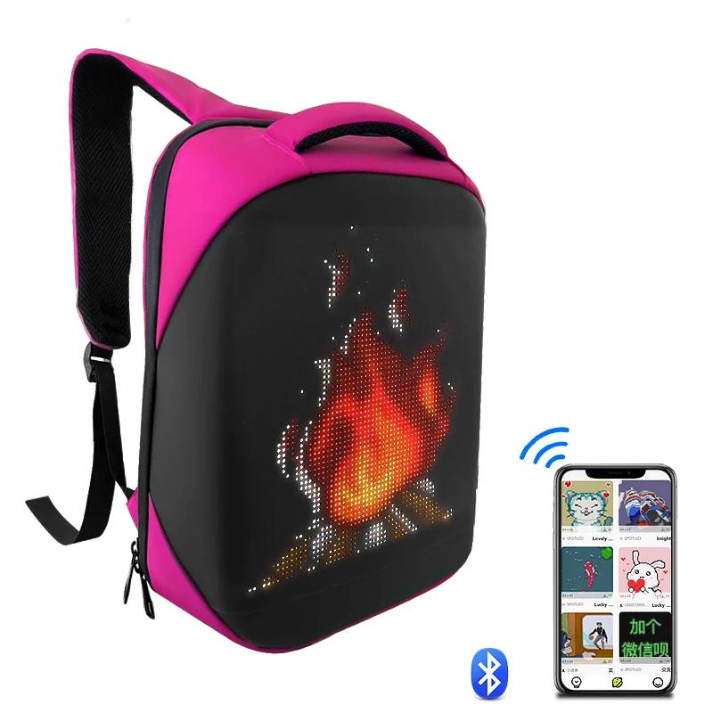 Imagem -04 - Impermeável Smart Led Pixel Mochila Luz Publicitária Outdoor Climb Bolsa Walking Billboard Painel de Tela Mochilas Escolares