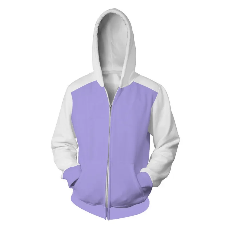 Hyuga Hinata Cosplay Hoodie Anime 3D Printed Hooded Halloween Men Women Fashion Streetwear Zip Up Thin Party Costume