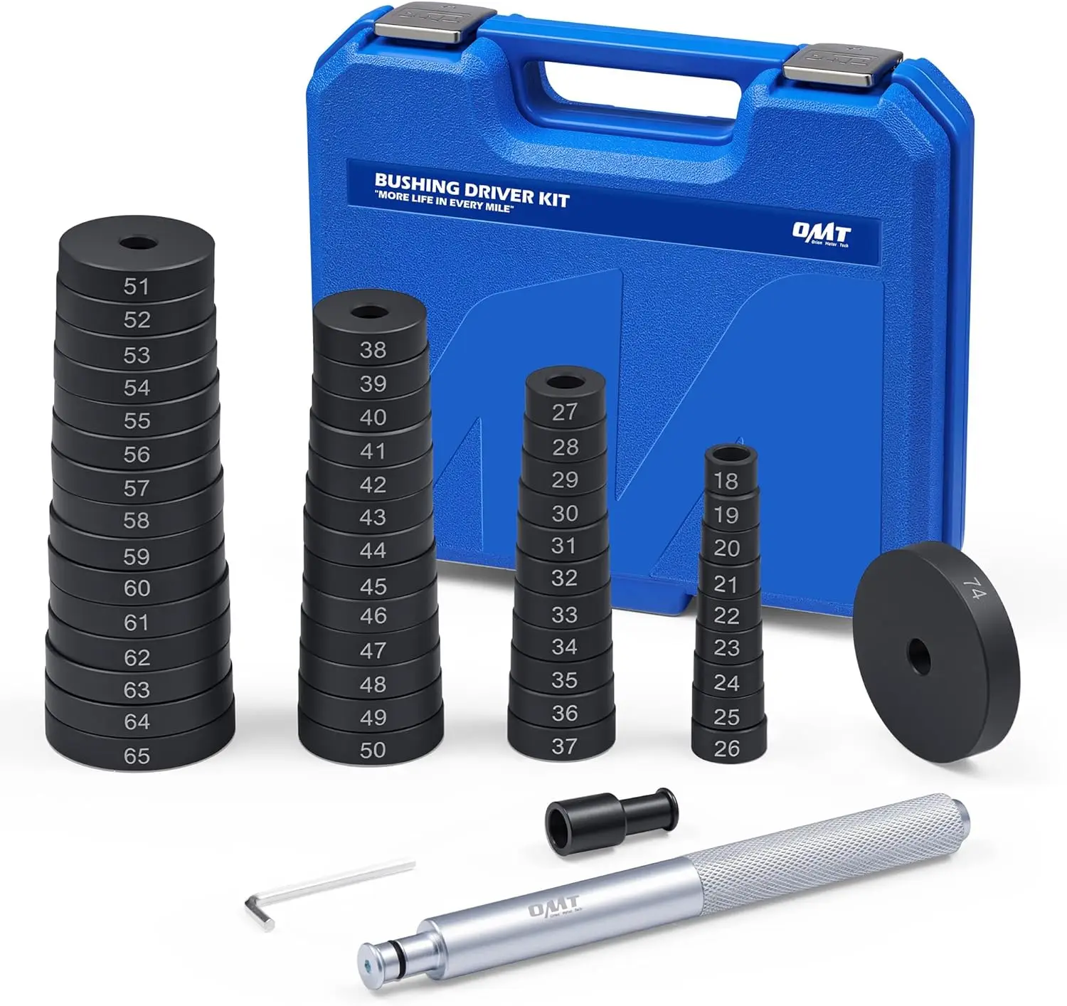 

52-in-1 Custom Bushing Driver Tool Set for Transmission Wheel Axle Bearing Race Seal Installer Remover and Bush Puller Press Kit