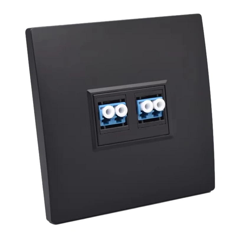 Zwarte Kleur 1 Gang 2 Poorten LC UPC APC Glasvezel Wandpaneel Socket Duplex LC-LC Koppeling Connector PlateFor Netwerk LAN Plug