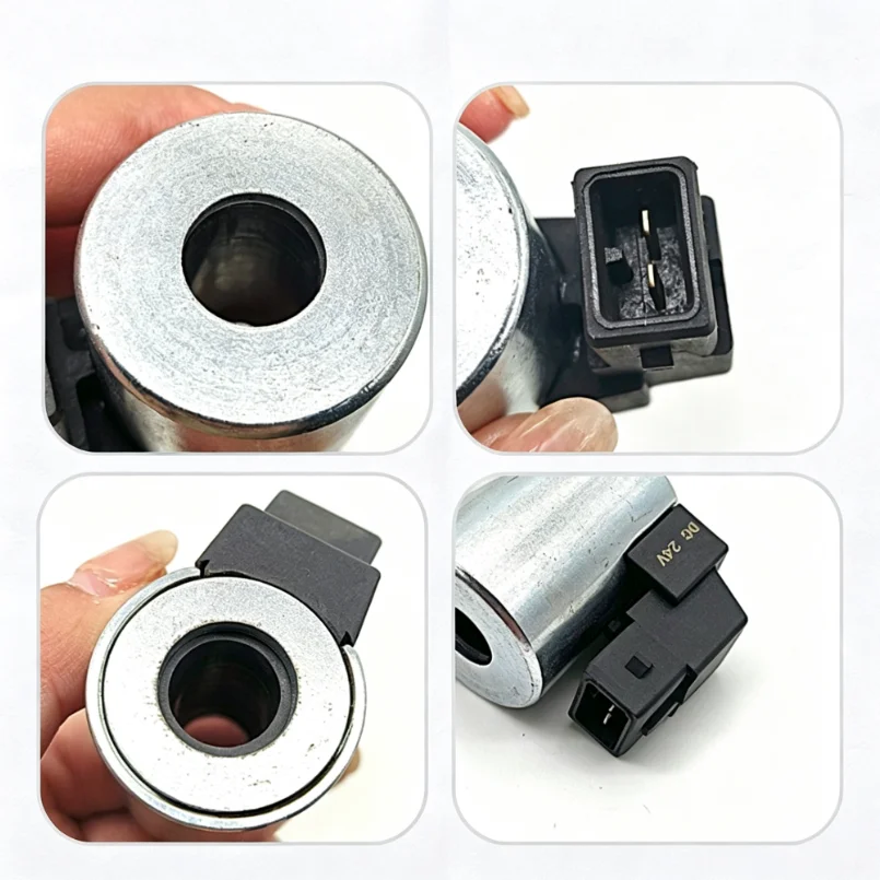 24V Hydraulic Solenoid Coil 300AA00067A 13mm Bore Aluminum Alloy For Excavator For Bulldozer Valve Replacement Part