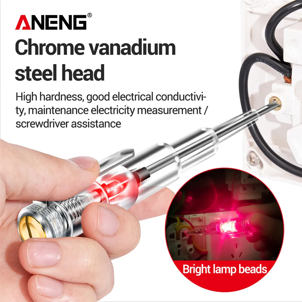 ANENG B09 Electrical Test Pen One Word Bit Screwdriver Non-contact Induction Intelligent Voltage Indicator Light Tester Pen Tool