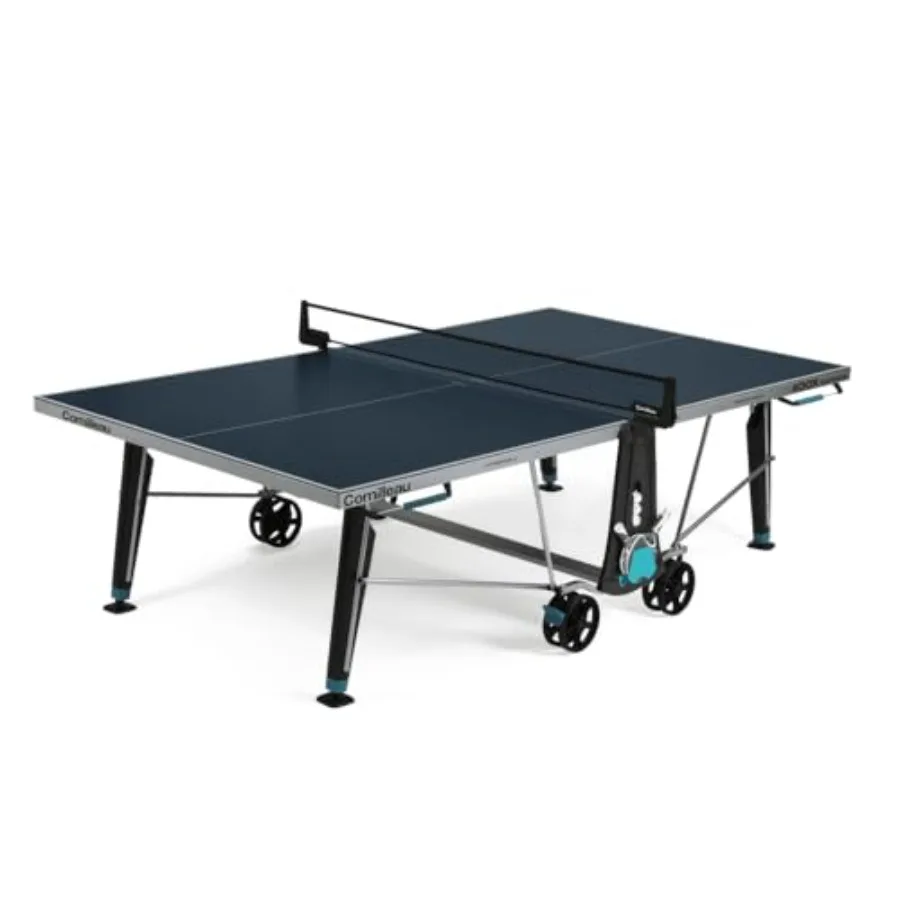 

- 400X Outdoor Table Tennis Table - 5mm Weatherproof Surface Anti-Glare Coating Adjustable Legs Paddle and Ball Storage Foldabl