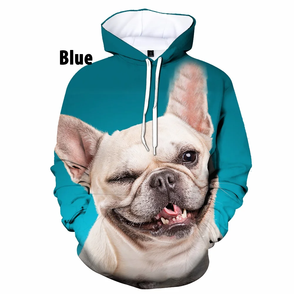 Hot Sale Men Women Cool Bulldog Dog 3d Print Fashion Hoodies Long Sleeve Sweatshirts Pullover Oversized Hooded