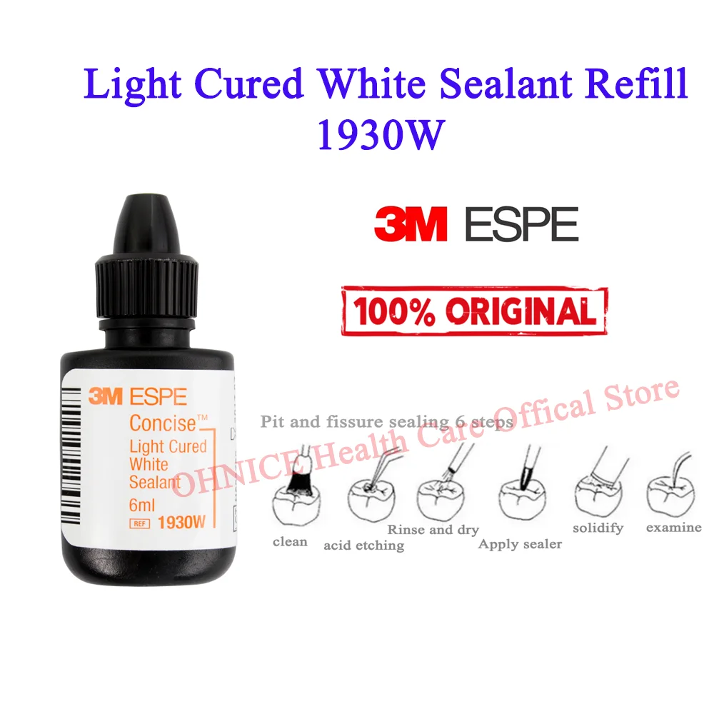 Original Dental Material 3M ESPE Concise Light Cure White Sealant Pit and Fissure Sealant Light-curing White Refill 6ml/bottle