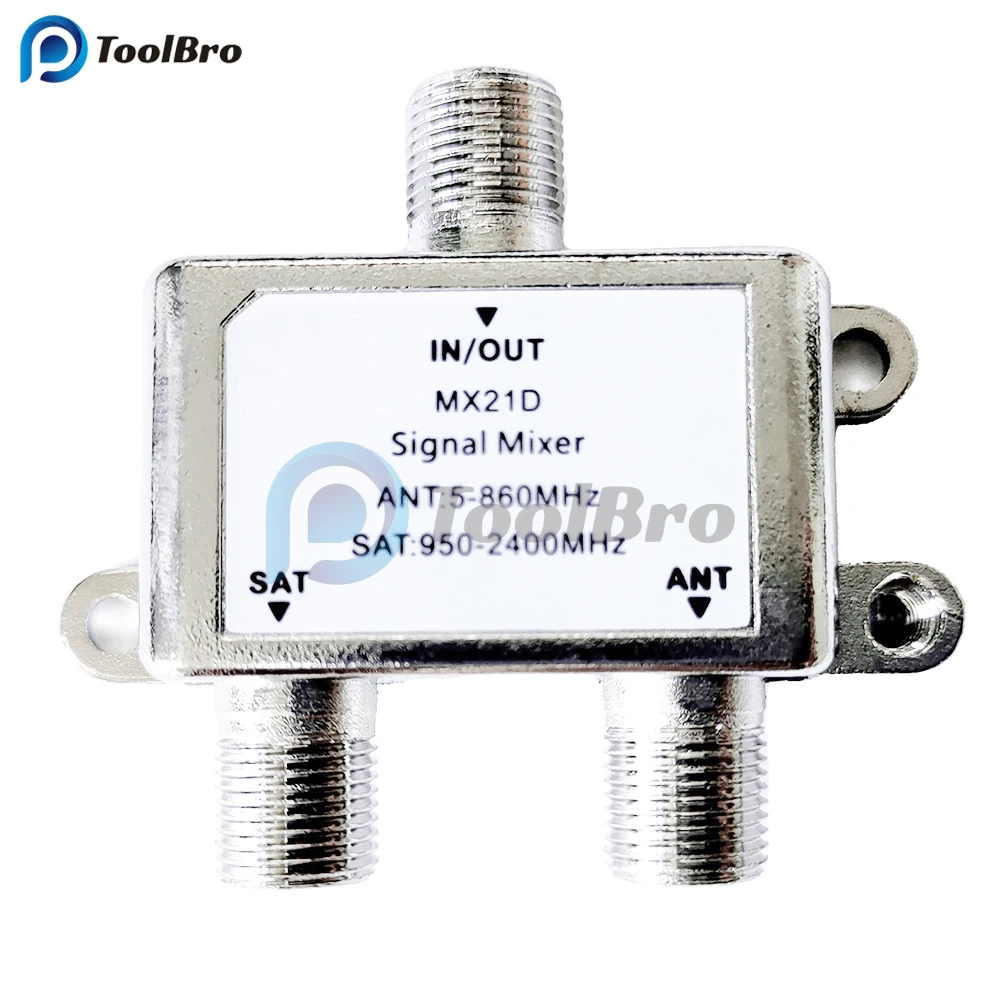 

2 in 1 SAT ANT Diplexer MX21D TV Signal Mixer Satellite Splitter ANT 5-880MHz SAT 950-2400MHz