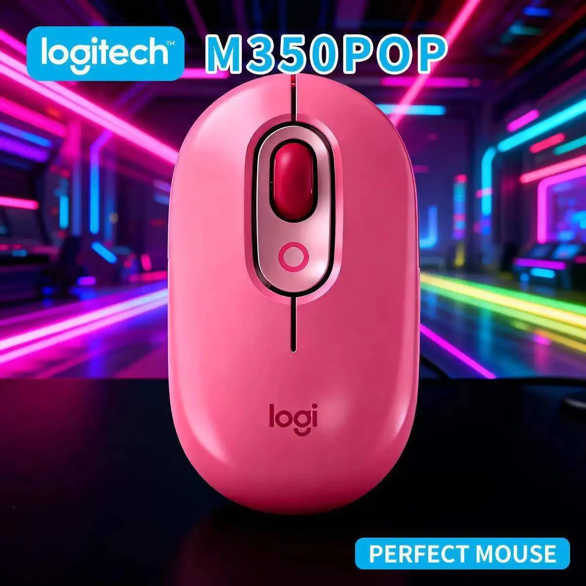 

Экологичная мышь Logitech M350 POP из переработанного пластика, бесшумная, с функцией прокрутки, для компактных ПК и портативных игровых консолей