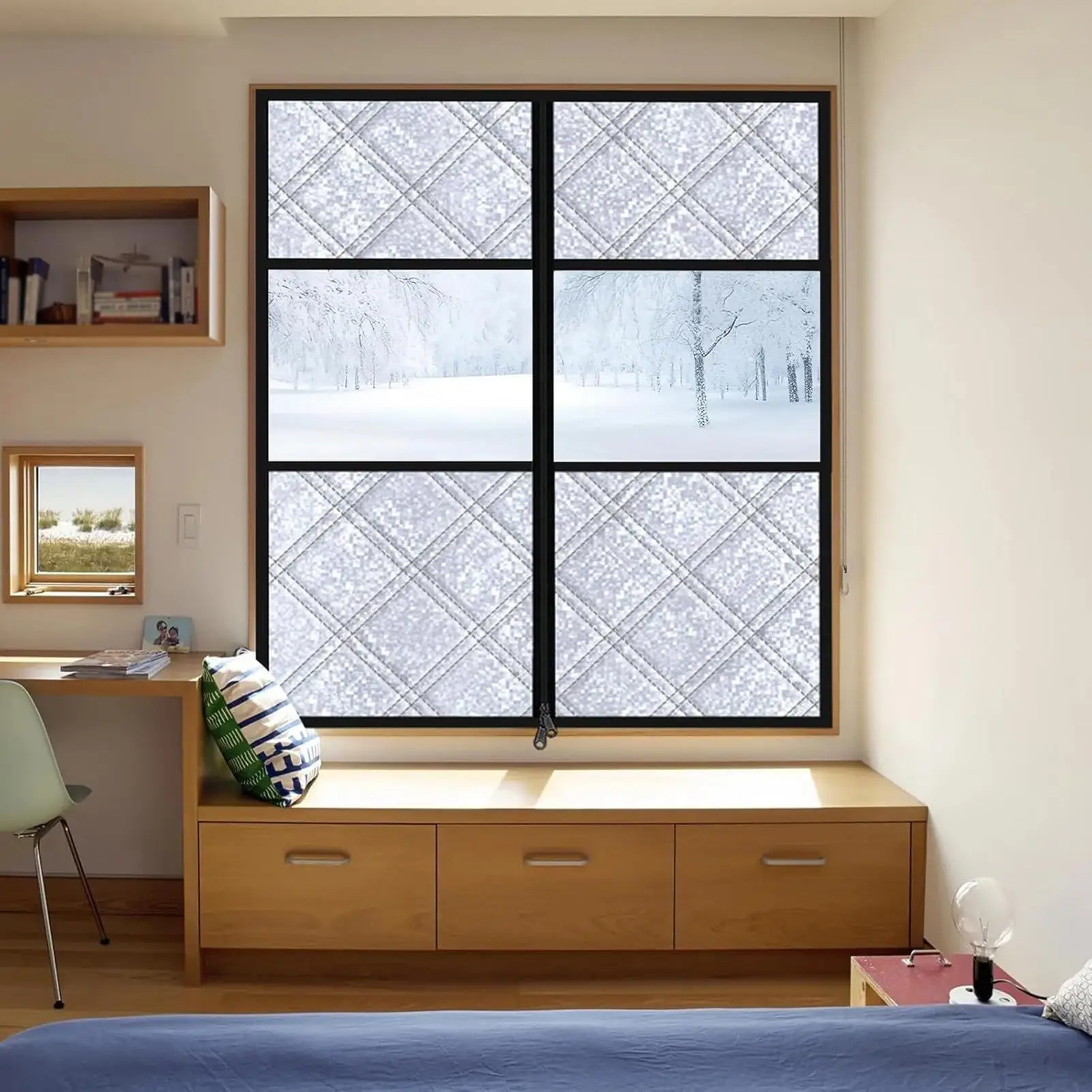 

Insulated Window Cover No-Drill Roll-up Window Blankets Insulated For Winter For Apartment Dorm Bedroom Bathroom Rental House