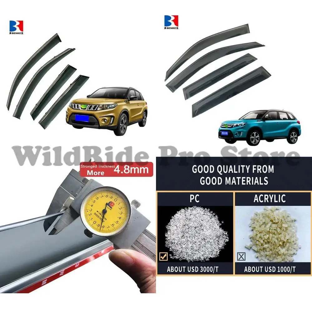 

1 set For SUZUKI VITARA 2005 2016 Injection Deflector PC+ Stainless Steel Grand Car Deflectors