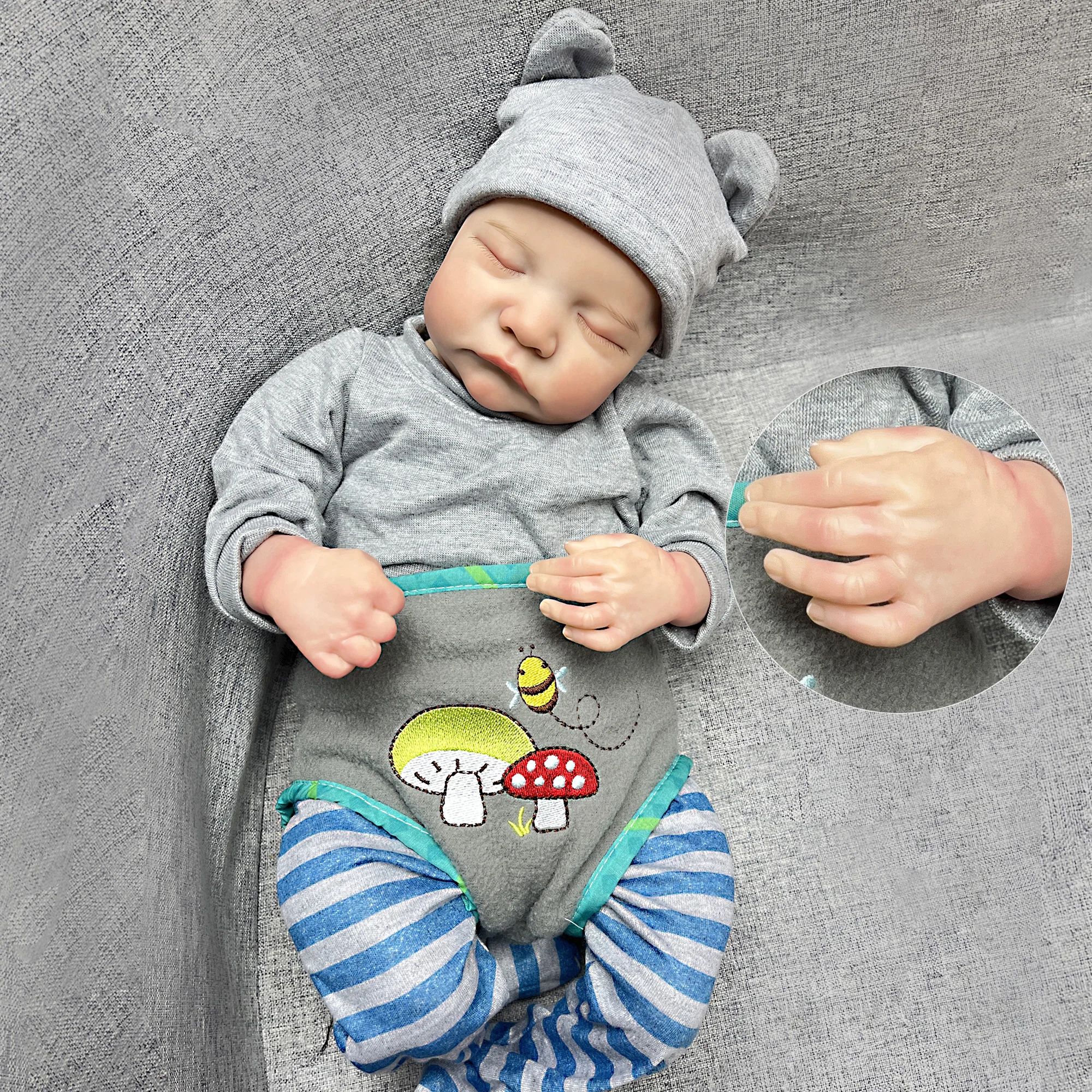 1 peça 16 Polegada levi bebe menino boneca reborn-cabelo pintado à mão dormindo bebê recém-nascido boneca brinquedo para colecionadores e crianças