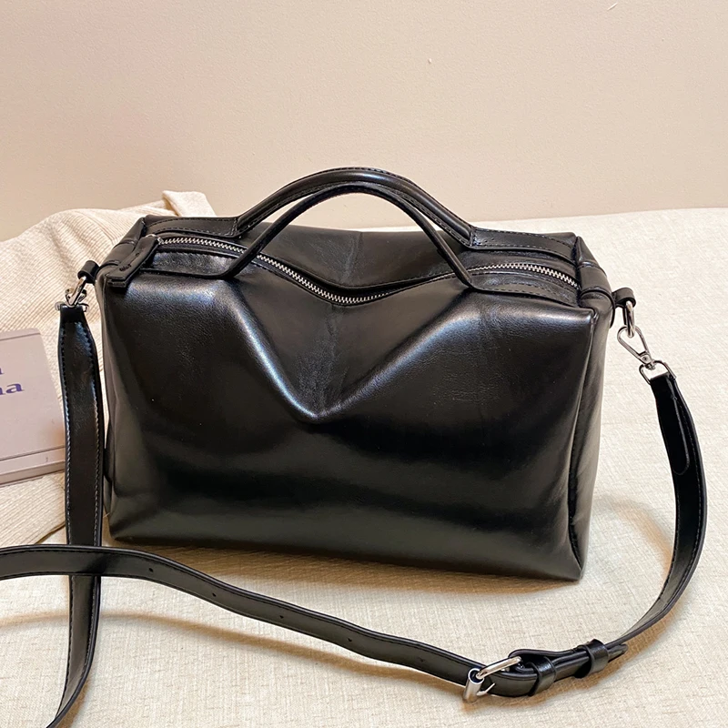 

Высококачественные женские сумки из искусственной кожи, повседневные сумки-тоут, модные женские сумки через плечо на молнии, однотонные сумки-мессенджеры для покупок