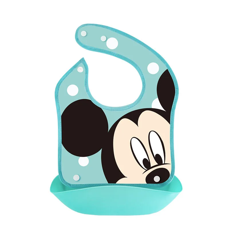 مريلة أكل للرضع والأطفال من Miniso Diss مريلة قذرة مقاومة للماء وجيب ضلع الماء من السيليكون المقلد