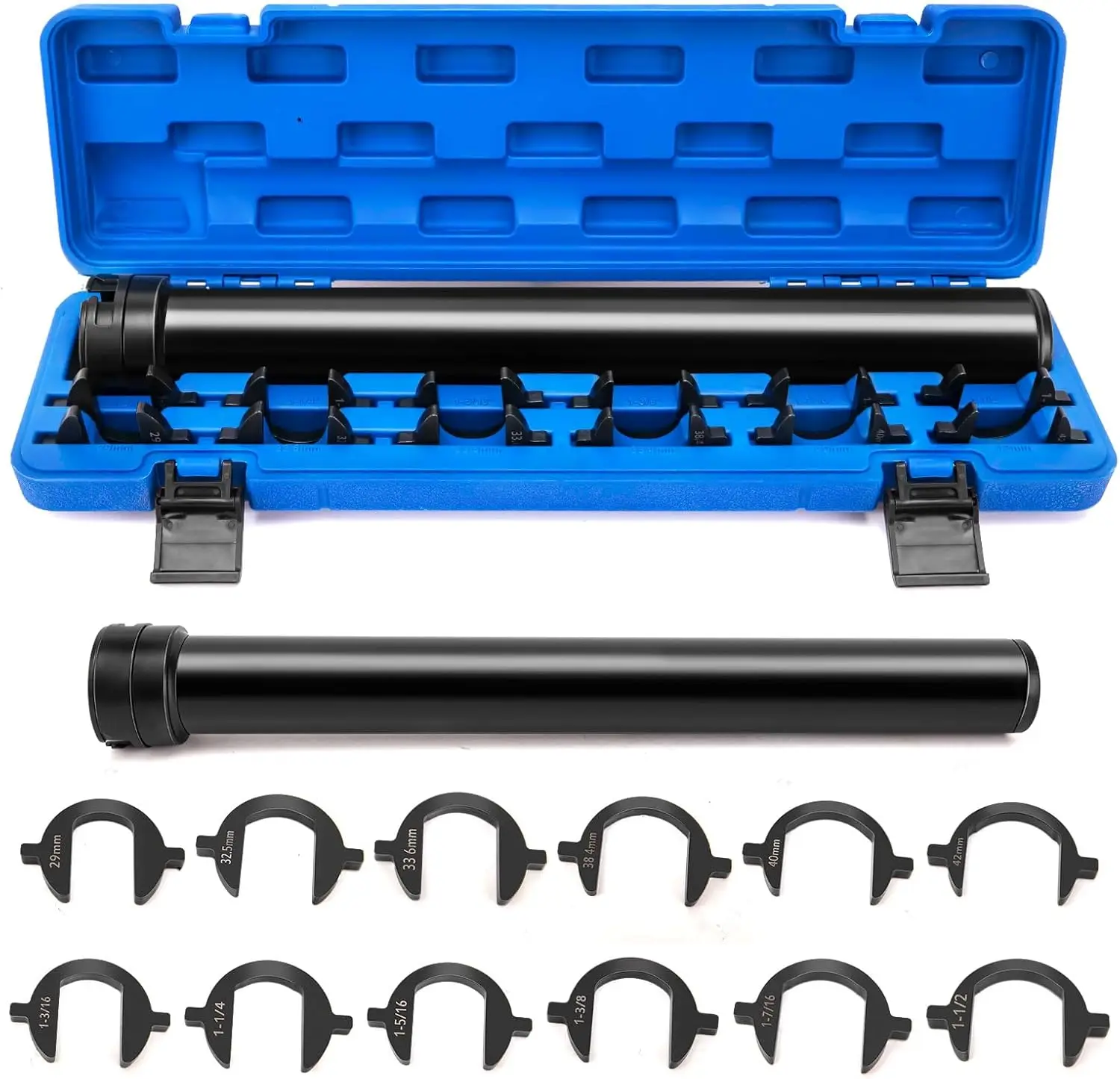 

Набор инструментов для снятия внутренней рулевой тяги, 13 предметов с 12 адаптерами Crowfoot, привод 1/2 дюйма для автомобилей