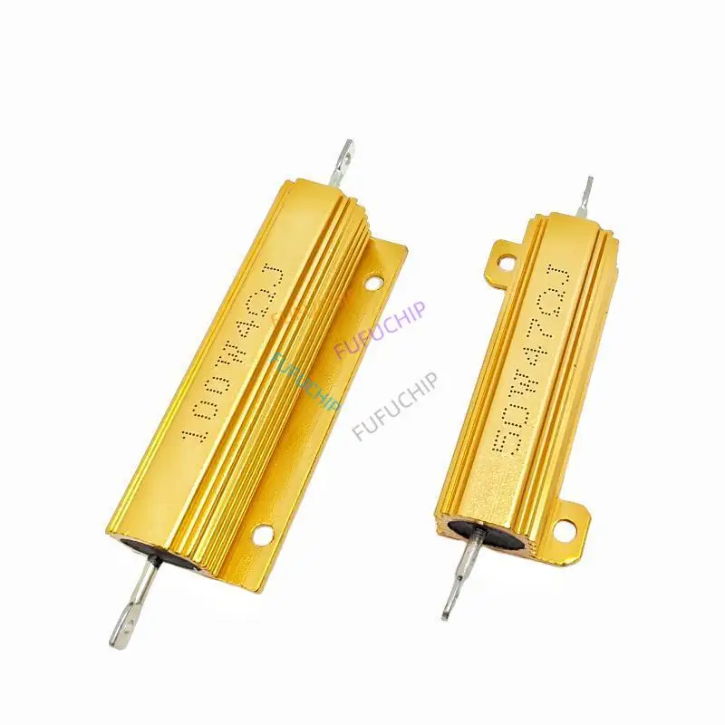 Aluminum Power Metal Shell Case Wirewound Resistor 50W 100W 0.01R~100K 1 3 4 6 8 10 20 200 500 1K 10K Ohm RX24 Resistance