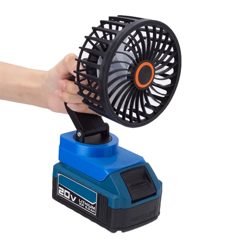 Hercules 20V masa fanı için Por Li-ion pil, şantiyeler için taşınabilir Mini 180 ° rotasyon ayarlanabilir masa fanı