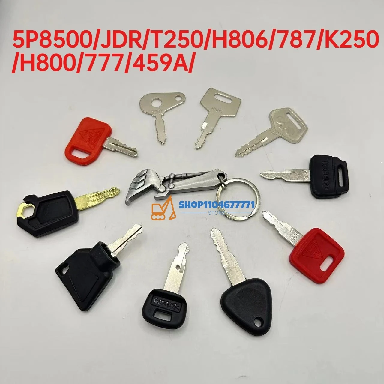 Excavator Construction 7PCS Ignition Keys Machinery Key Kit 14607 5P8500 K250 H800 for JS for Tractor NEW