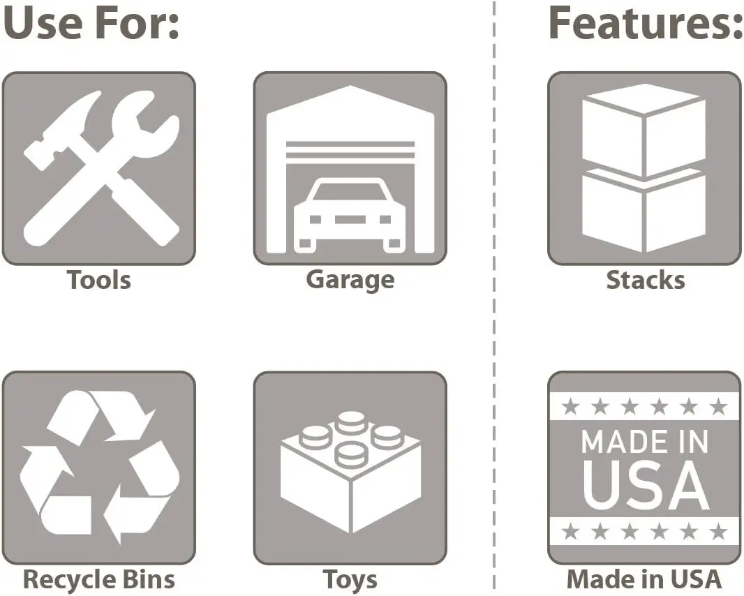 Heavy Duty Stackable Clear Plastic Storage Bins, 2-Pack with Open Front Design for Easy Access