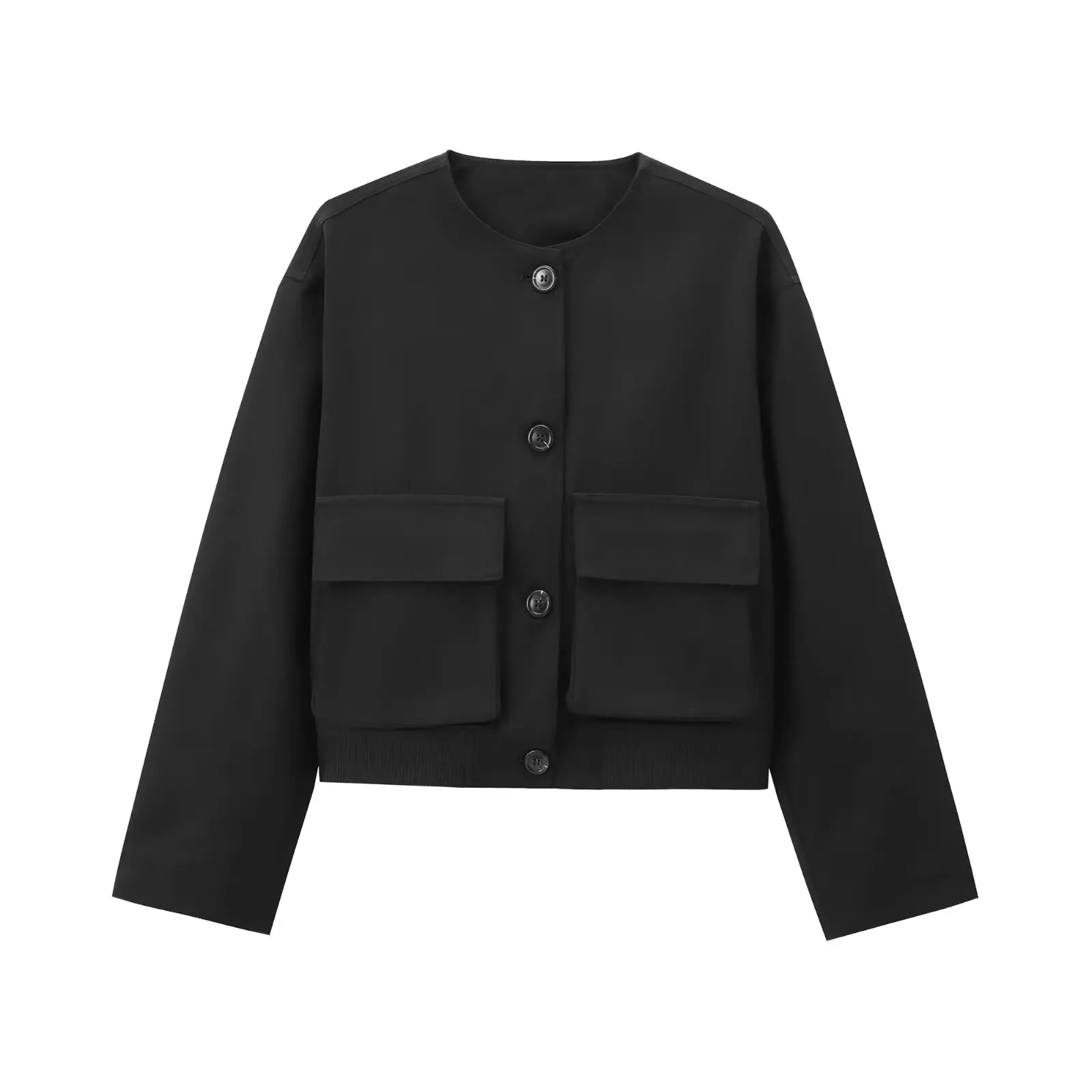 

ЖЕНСКАЯ мода 2025 года, осенняя новая куртка-бомбер в европейском и американском стиле с карманами, куртка-бомбер с длинными рукавами, верхняя одежда Mujer