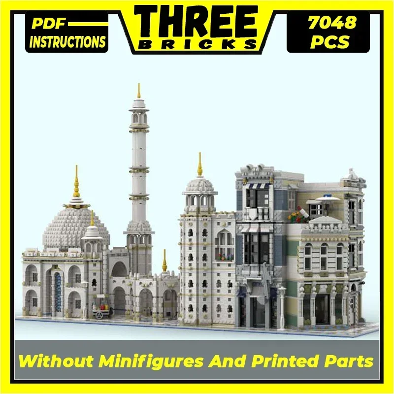 Moc Building Bricks Famous Street View Model Mosque Corner Technology Modular Blocks Gifts Christmas Toys DIY Sets Assembly