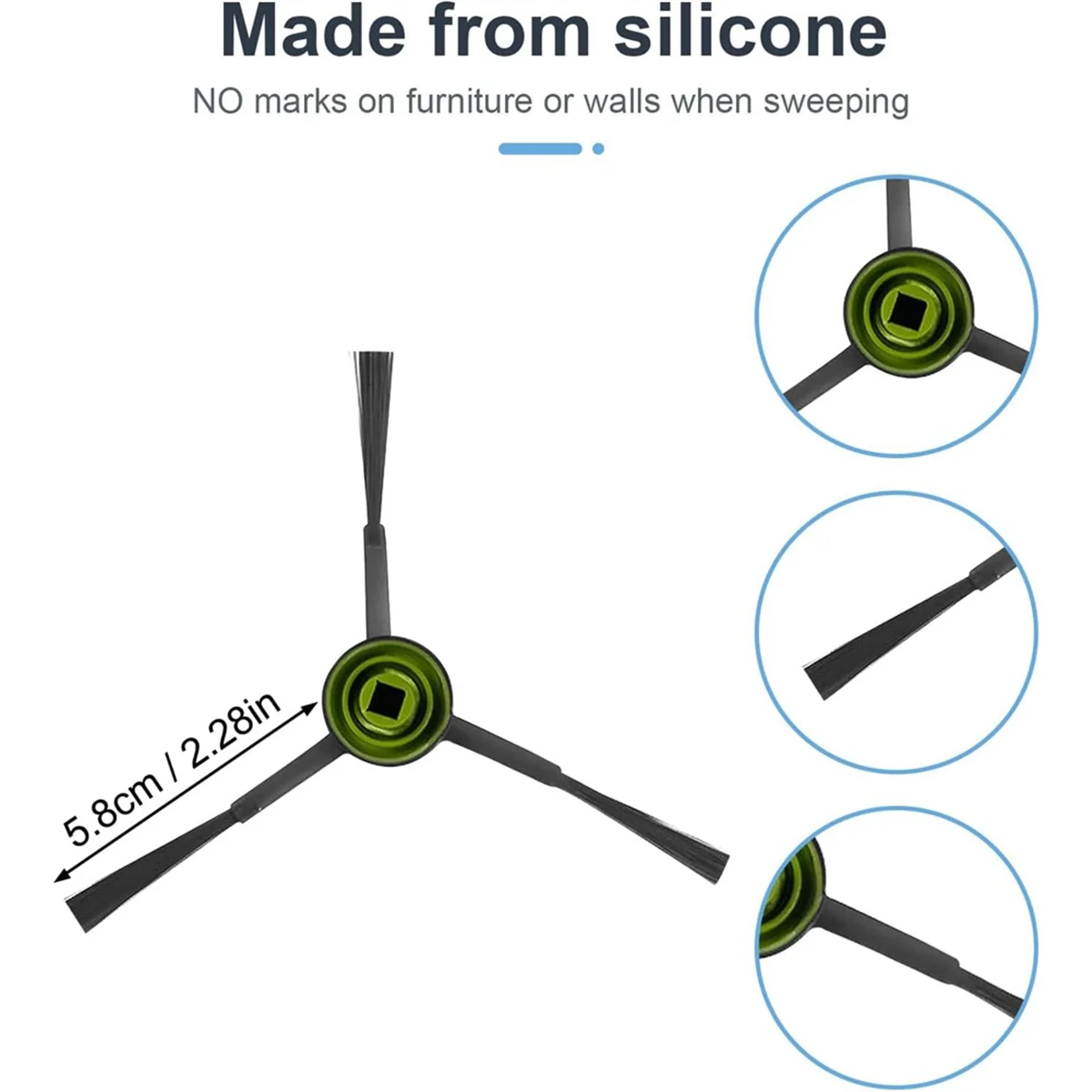 Latest! Side Brushes for Ecovacs Deebot T8/T9/N8/X1 Omni/X1 Turbo/T10 Omni/T10 Turbo/T20 Omni/T9+/N8+/N8 Pro/N8 Plus