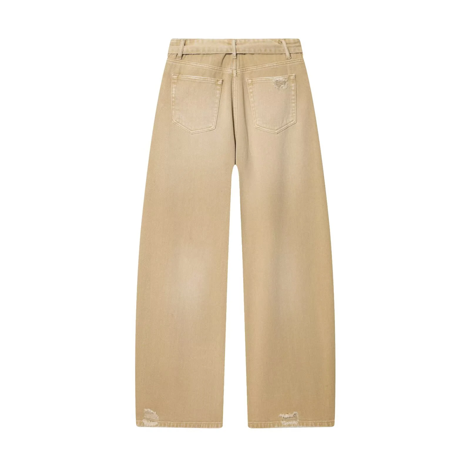 2026 Summer New Women's Clothing Retro Style Loose and Versatile Mid Waist Casual Piercing and Flanging Jeans