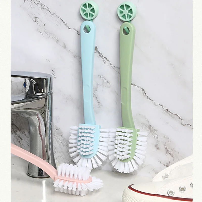 Household Shoe Washing Brush Five Side Brush Multifunctional Laundry Brush White Shoe Collar Cleaning Brush Long Handle Brushes