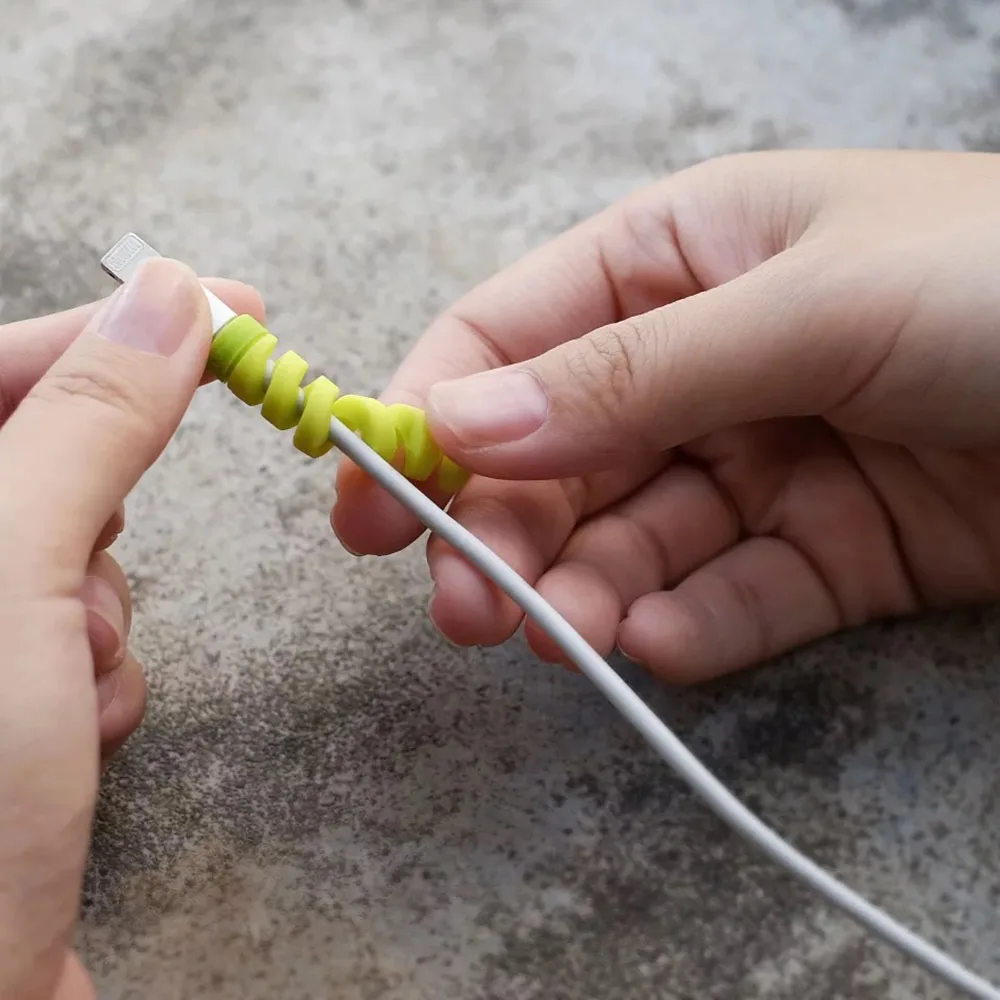 Bobina Winder Prático Portátil Espiral Tubo Protetor, Colorido Linha de Dados Silicone para Organização Cabo, Novo, 10Pcs, 2024