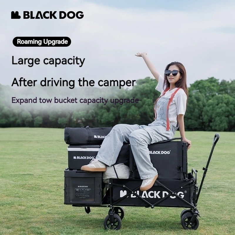 Naturehike BLACKDOG Camping Folding Trolley Collapsible Wagon Cart Large Capacity Portable Outdoor Shopping Picnic Storage Car