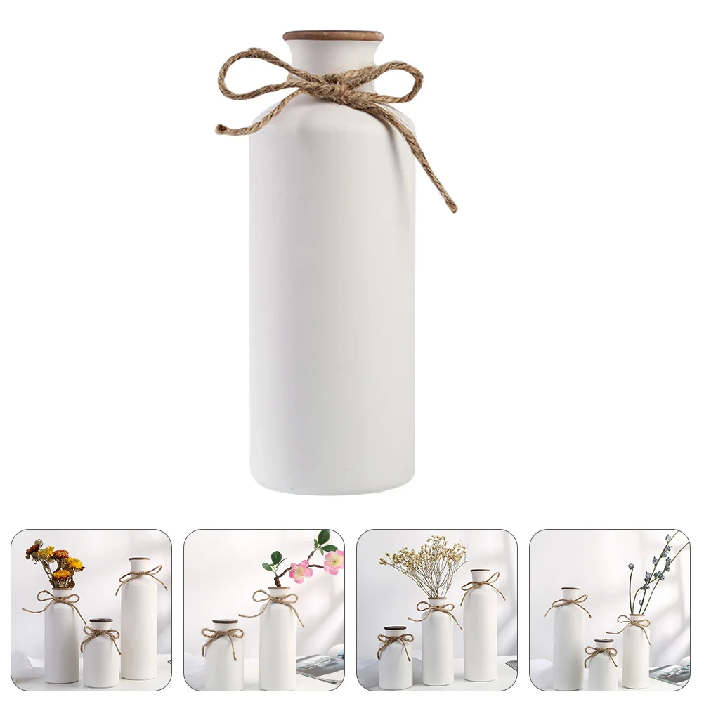 

1Pcs Simple Porcelain Vase Ceramic White Vase for Flower Arrangement Stylish Home Decor Pot Ideal for Living Room Table Wedding