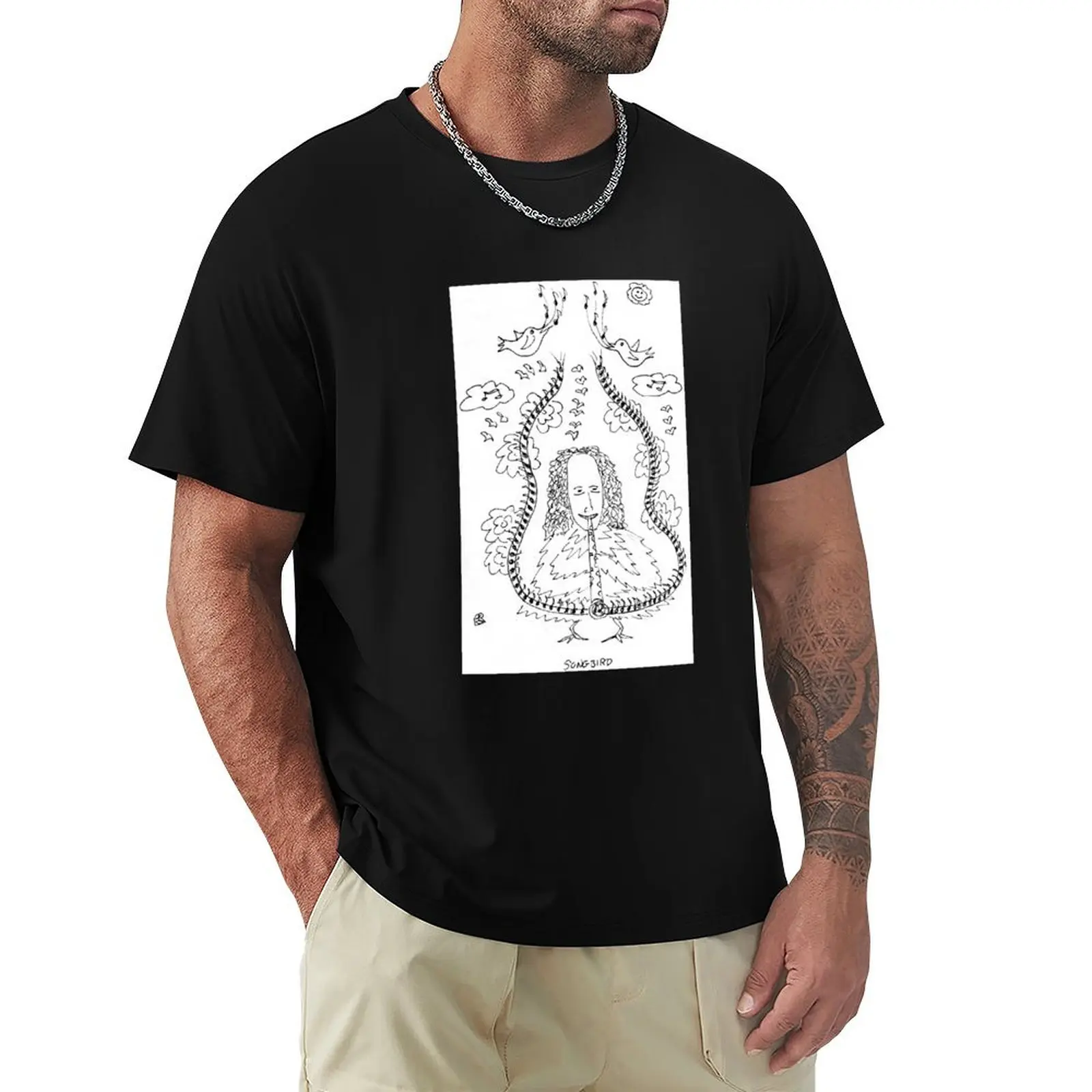 

Song Cartoon - Songbird T-Shirt valentines clothes oversized cute clothes compression shirt men
