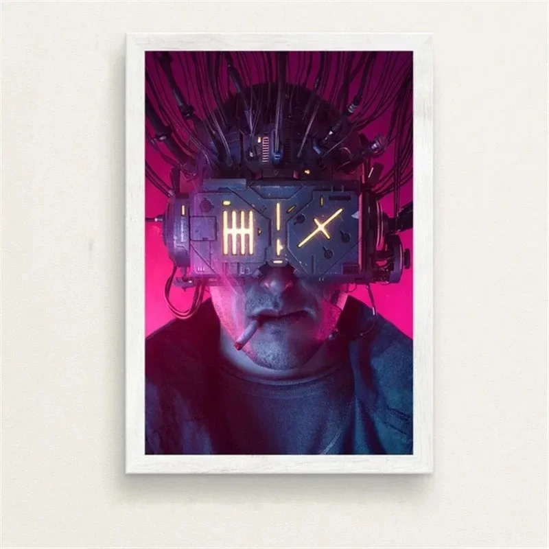 قماش اللوحة ويليام جيبسون فيلم Neuromancer الفيلم الكلاسيكي الخيال العلمي الفن خمر ستار ملصق جدار غرفة نوم غرفة المعيشة ديكور المنزل #3