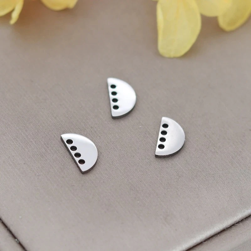 3pcs Stainless Steel Semicircle Charm Pendant For Necklaces Wholesale Round Geometric Charms For DIY Jewelry Making