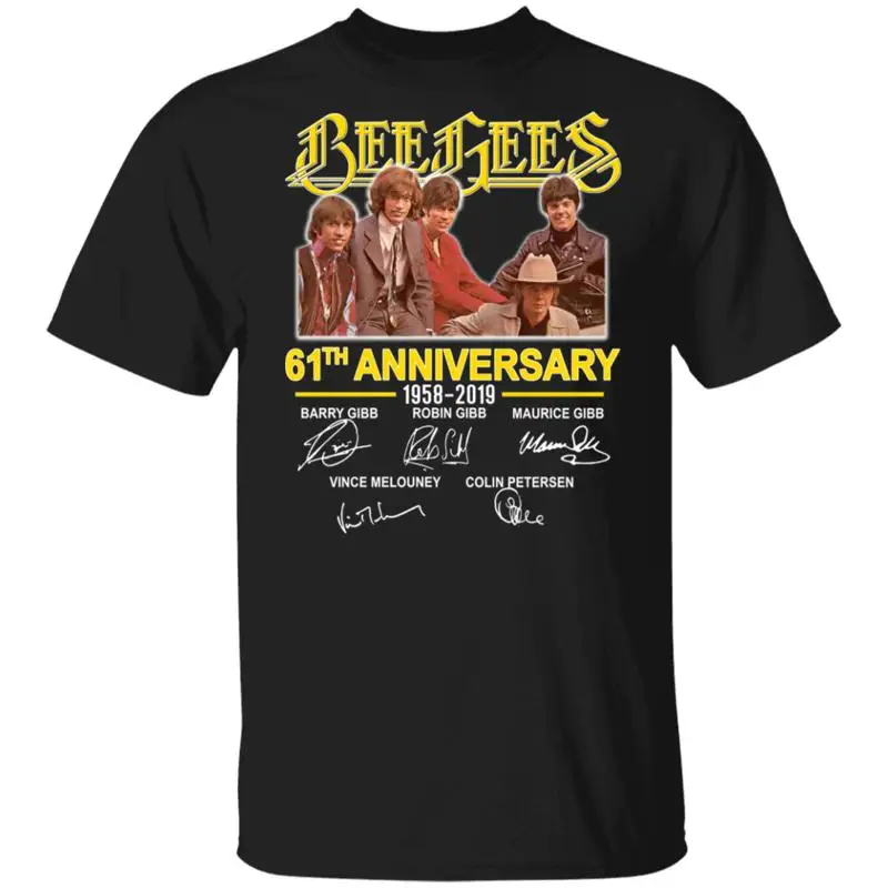 Черная мужская футболка Bee Gees на 61-летие 1958 2019 Signature S 234XL C087