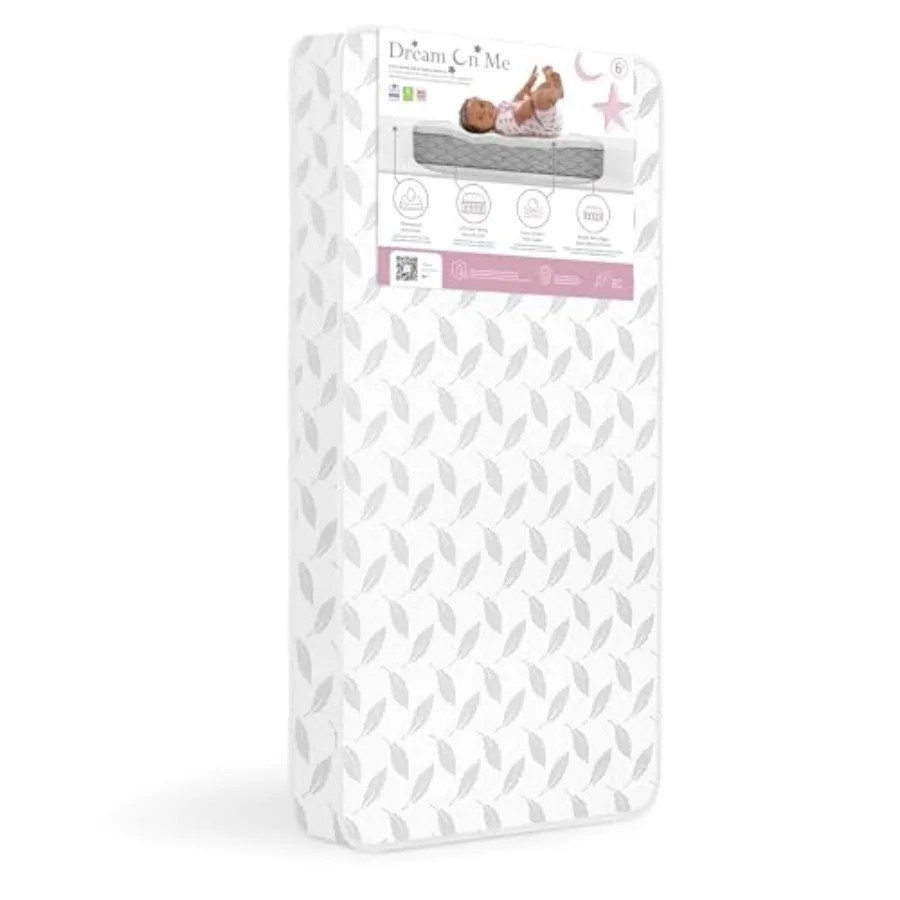 

Flora 132 Premium Coil Inner Spring Standard Crib and Toddler Bed Mattress Greenguard Gold Certified Waterproof Vinyl Cover 132