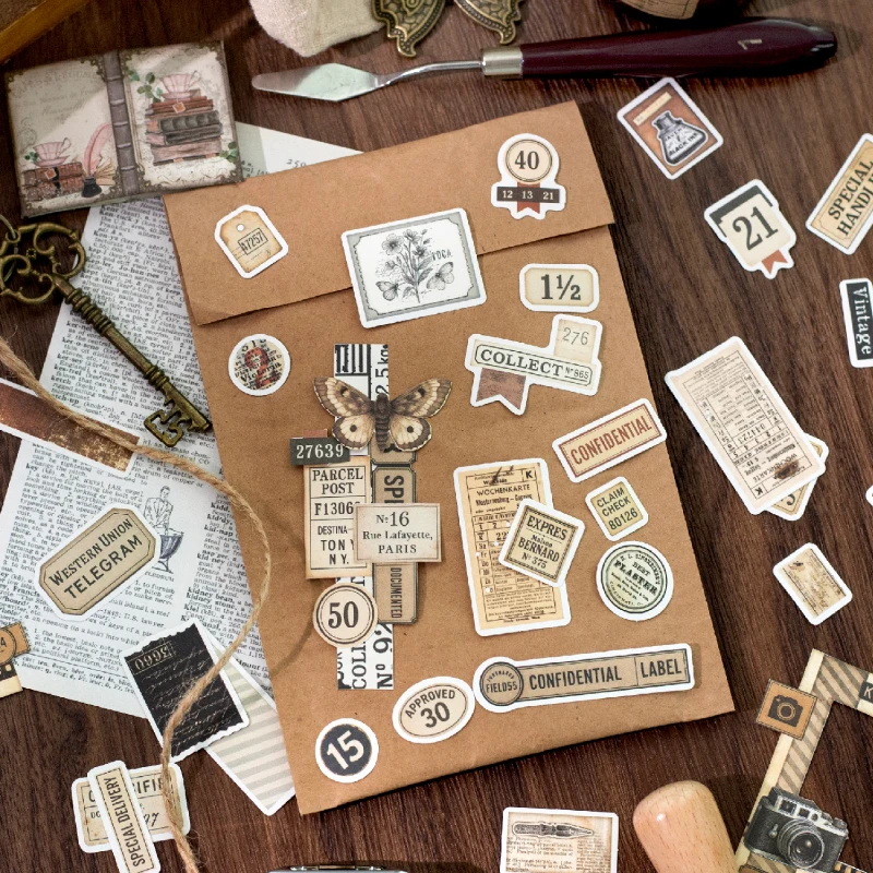 مجلة الذهاب 40 قطعة تسمية خمر المشهد المواد الكولاج الحيوانات الأليفة ملصق الإبداعية مجلة سكرابوكينغ بطاقة diy الأصول الرجعية #3