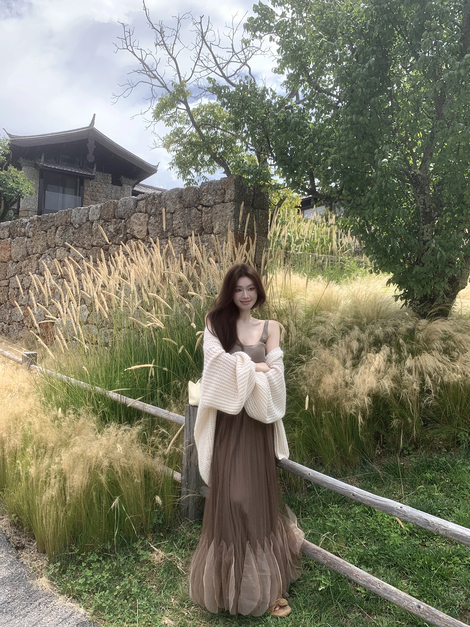 

Женский кардиган Syaxiaoxi с открытым передом, вязаный крупной вязкой, из шерсти Maha, свободный крой, осенне-зимний, цветной