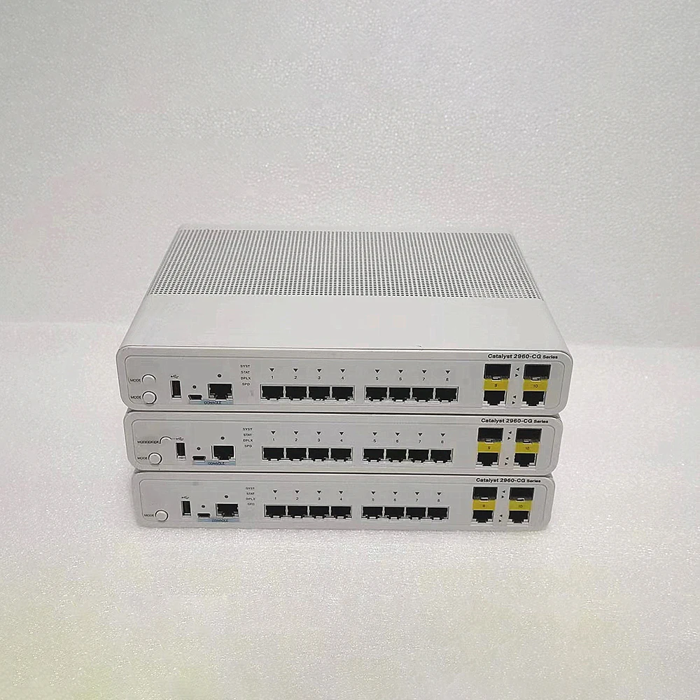 1pcs For Cisco 8-port Full Gigabit +2 optical Port Desktop Mute Switch WS-C2960CG-8TC-L