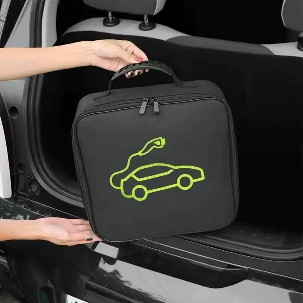 Car Charging Cable Storage Bag Carry Bag For Electric Vehicle Charger Plugs Sockets Jumper Cables Equipment Container Case