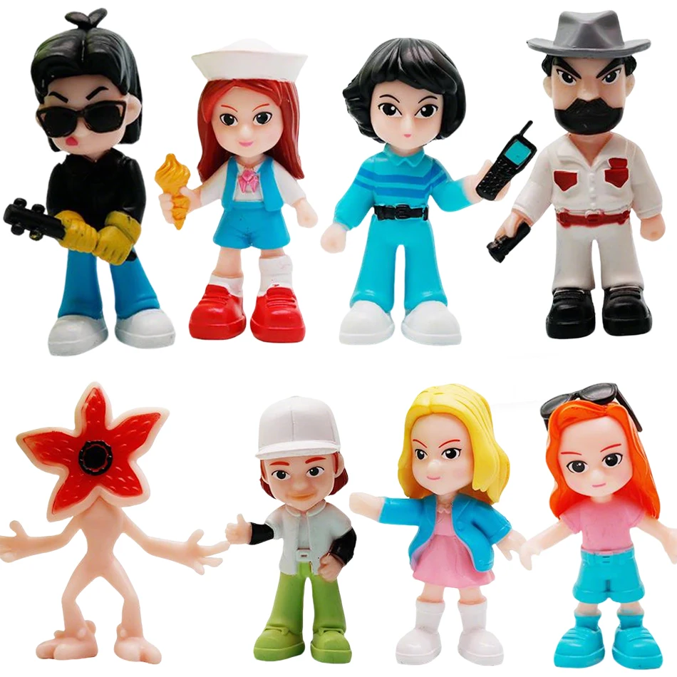 

8 шт./компл., версия Q, одиннадцать Нэнси, фигурка Стива, Demogorgon D'artagnan, экшн-фигурка, модель фильма, игрушки, подарок для детей