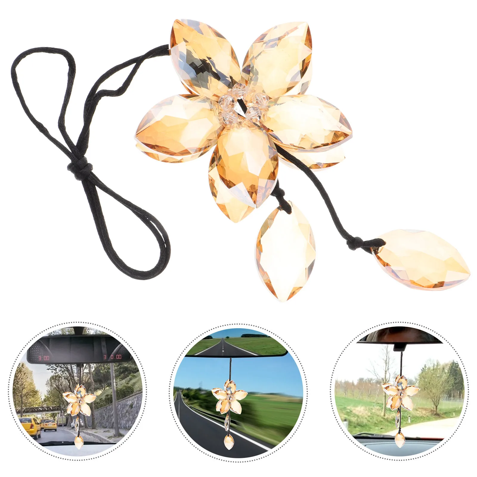 

Crystal Pendant for Car Rhinestone Heart Ornaments Gold Alloy Chain Hanging Decor Wedding Costume Art Projects Window