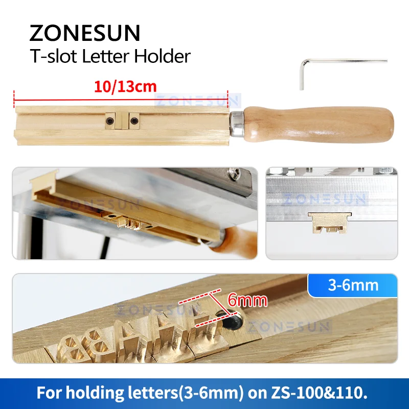 Zonesun Stamp Holder T Slot Letter Holder for ZS90 ZS100 ZS100 Accessory Easy Changeover ZS-TS