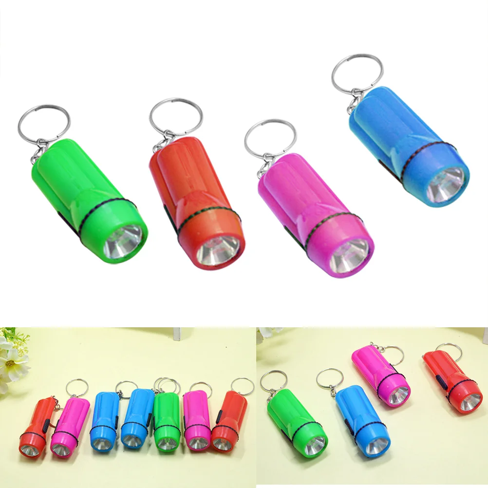 24PCS LED Powerful Light Torch Mini Plastic Flashlight Bright Light Torch for Indoors Outdoors(Random)